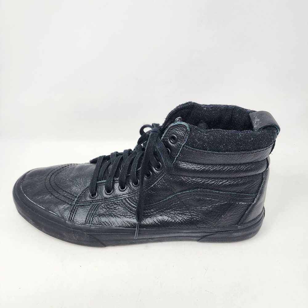 Vans Off The Wall Sk8-Hi LX Black Leather Sneakers Men's 13
